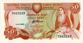 Cyprus 50 Cents 1989
P# 52, N# 208384; # T045233; UNC