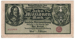 Danzig 10 Millionen Mark 1923
P# 25b, N# 210239; # 925044; VF-XF