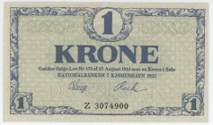 Denmark 1 Krone 1914 1921
P# 12f, N# 205821; # Z3074900; UNC-