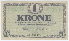 Denmark 1 Krone 1914 1921
P# 12h, N# 205821; # 2O 5182172; UNC-