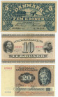 Denmark 5 - 10 - 20 Kroner 1936 - 1979
P# 26, 30, 49, XF