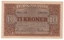 Denmark 10 Kroner 1944
P# 36a, N# 211748; # AM 690222; UNC