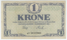 Denmark 1 Krone 1921
P# 12g, N# 205821; # 2G 5032906; XF-