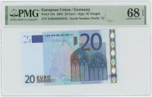Europe Germany 20 Euro 2002 PMG 68 EPQ Superb Gem UNC
P# 16x, N# 205572; # X38802660338; UNC