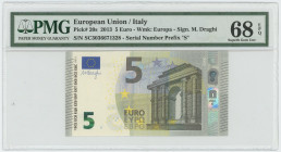 Europe Italy 5 Euro 2013 PMG 68 EPQ Superb Gem UNC
P# 20s, N# 201658; # SC3036671328; UNC