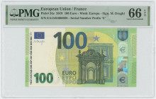 Europe France 100 Euro 2019 PMG 66 EPQ Gem UNC
P# 24e, N# 207796; # EA1545606028; UNC
