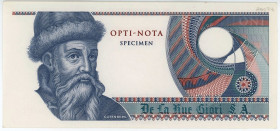 Europe De La Rue Giori S.A. 1 Test Note (ND) Specimen
Opti-Nota Gutenberg; UNC