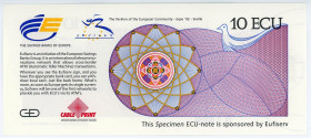 Europe 10 Ecu 1992 Specimen
N# 330384; EXPO' 92 - Seville; Eufiserv (an initiative of the European Savings Banks Group); UNC