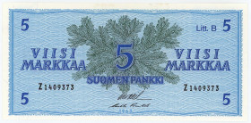 Finland 5 Marka 1963
P# 106A, N# 205490; # Z1409373; Litt. B; XF/AUNC