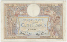 France 100 Francs 1939
P# 86b, N# 206023; # D.66011; VG