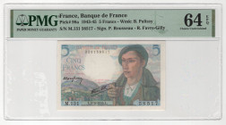France 5 Francs 1945 PMG 64 Choice Uncirculated EPQ
P# 98a, # M.131 58517