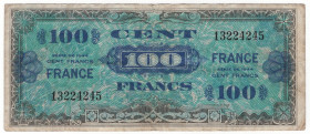 France 100 Francs 1944
P# 123a, N# 206313; # 13224245; VF