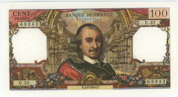 France 100 Francs 1964
P# 149a, N# 203086; # U.32 69343; XF
