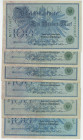 Germany - Empire 6 x 100 Mark 1908
P# 34, N# 203616; Green seal; XF
