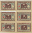 Germany - Weimar Republic 6 x 2 Mark 1920
P# 60, N# 207946; Darlehnskassenschein; XF+