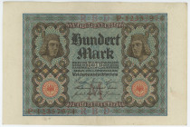 Germany - Weimar Republic 100 Mark 1920
P# 69b, N# 202198; # P 12357974; Reichsbanknote; AUNC