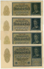 Germany - Weimar Republic 4 x 10000 Mark 1922
P# 72, N# 208632; Reichsbanknote; XF