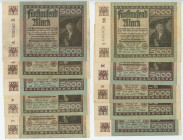 Germany - Weimar Republic 10 x 5000 Mark 1922
P# 81, N# 202210; Reichsbanknote; XF+