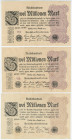 Germany - Weimar Republic 3 x 2000000 Mark 1923
P# 104, N# 206171; Reichsbanknote; XF+
