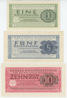Germany - Third Reich 1 - 5 - 10 Reichsmark 1944
P# M38 - 40, Local banknotes; UNC