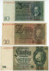 Germany - Third Reich 10 - 20 - 50 Reichsmark 1929 - 1933
 ; XF