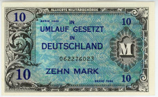 Germany - Third Reich 10 Mark 1944
P# 194, N# 207407; # 062276023; Allied Occupation WWII; UNC