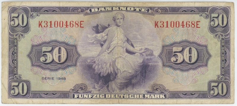 Germany - FRG 50 Deutsche Mark 1948
P# 7a, N# 202311, Rosen/Grab# 242; # K31004...
