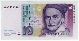 Germany - FRG 10 Deutsche Mark 1993
P# 38, N# 203955; # DU4793418G1; AUNC