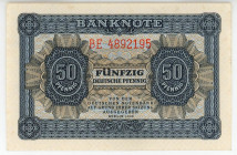 Germany - DDR 50 Deutsche Pfennige 1948
P# 8, N# 202308; # BE 4892195; UNC
