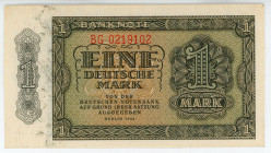 Germany - DDR 1 Deutsche Mark 1948
P# 9, N# 207747; # BG 0219102; UNC