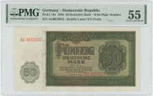 Germany - DDR 50 Deutsche Mark 1948 PMG 55 About UNC
P# 14b, N# 204568; # AG6072633