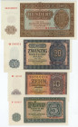 Germany - DDR 5 - 10 - 20 - 100 Mark 1955
P# 17 - 19, 21, UNC