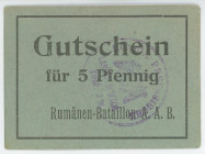 Germany - Empire Strassburg 5 Pfennig 1916
Rumänen-Bataillon; AUNC