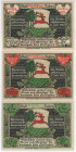 Germany - Weimar Republic Ost Prussia Stadt Ortelsburg 50-75 Pfennig & 1 Mark 1921 Full Set of Notgelds
Grabowski B2# 1027.1б, N# 303077-N# 303078; T...