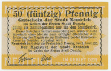 Germany - Weimar Republic Ost Prussia Danzig Stadt Neuteich 50 Pfennig 1920 Notgeld
Grabowski B6# N40.2c; Territory of Poland city Nowe Staw; UNC
