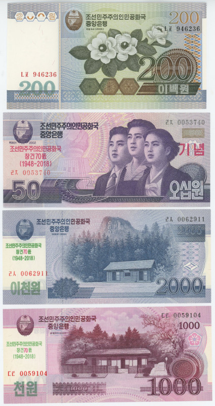 Korea 50 - 200 - 1000 - 2000 Won 2002 -2005
UNC
