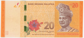 Malaysia 20 Ringgit 2016 (ND)
P# 54b, N# 202043; # BQ3063124; UNC