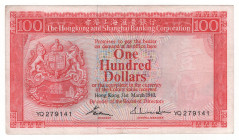 Hong Kong 100 Dollars 1983
P# 187, N# 253953; # YQ279141; XF