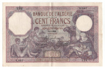 Algeria 100 Francs 1928
P# 81b, N# 222996; # Y.557 129; VF