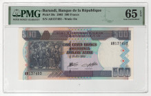 Burundi 500 Francs 2003 PMG 65 Gem Uncirculated EPQ
P# 38c, # AR197493
