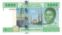 Central African States Gabon 5000 Francs 2002 A
P# 409Ac, N# 207562; # C 538421002; UNC