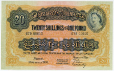 East Africa 20 Shillings / 1 Pound 1955
P# 35a, N# 216748; # G79 00610; UNC