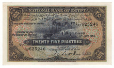 Egypt 25 Piastres 1950
P# 10e, N# 212133; # L/107 625246; UNC-