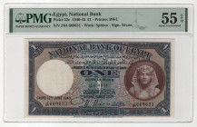 Egypt 1 Pound 1943 PMG 55 EPQ About UNC
P# 22c, N# 207652; # J/64 669631; Printer: BWC; AUNC