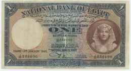 Egypt 1 Pound 1945
P# 22e, N# 207652; # J/90 886600; G