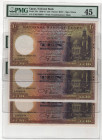 Egypt 3 x 10 Pounds 1945 PMG 45 Choice Extremely Fine; Consecutive Numbers
P# 23b, N# 220284; Printer: BWC; XF