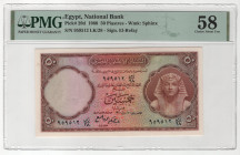 Egypt 1 Pound 1960 PMG 58 Choice About UNC
P# 29d, N# 220350; # 959512 LK/28; AUNC
