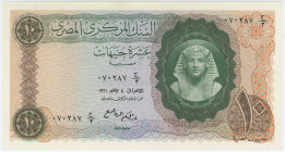 Egypt 10 Pounds 1964
P# 41a, N# 208625; # 070287 J/3; UNC