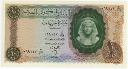 Egypt 10 Pounds 1964
P# 41b, N# 208625; # 0629157 J/212; XF+
