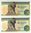 Egypt 2 x 25 Piastres 1967 - 1969
P# 42a, N# 207217; UNC